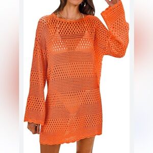 Orange Knit Women's Sweater